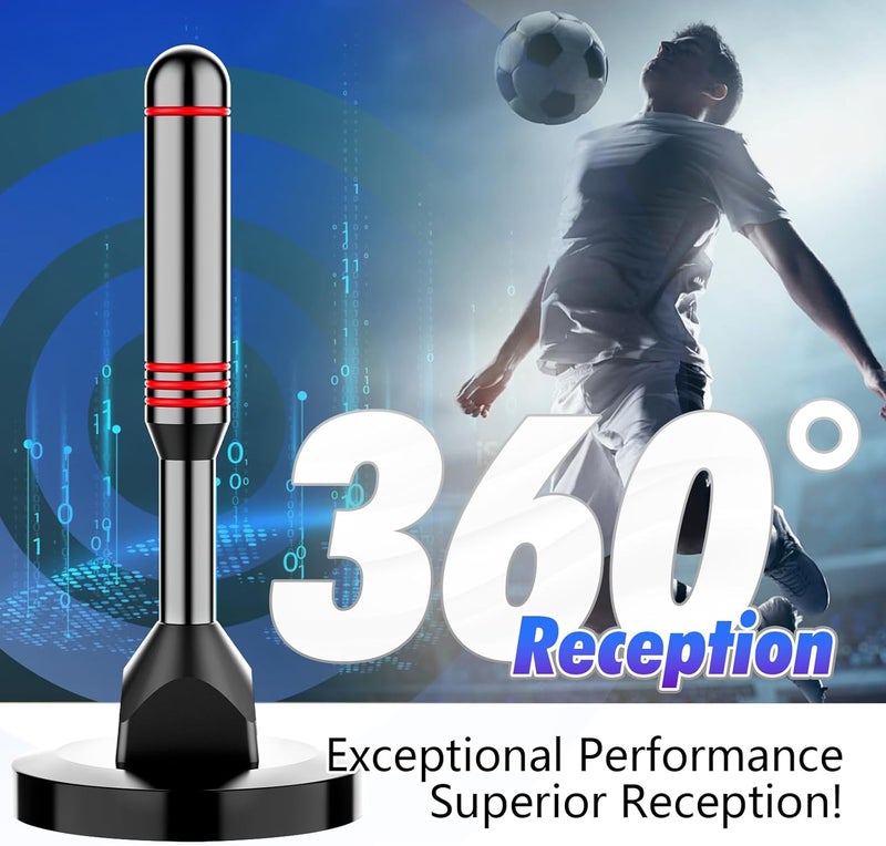 DTVSMARTSHOW TV Antenna Indoor, 2025 Digital HDTV Antennas Indoor with Strong Magnetic Base 360°&Long Range Reception for Local Channels, Easy Setup Antenna for TV Without Cable - Image 2